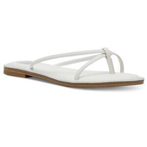 Dolce Vita Jumpie Thong Flip Slide Flats White Sandals Women's Side 8 NWT
